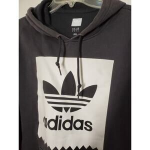 Adidas Hoodie Men’s Size M Black & White | Pullover Sweatshirt